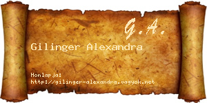 Gilinger Alexandra névjegykártya